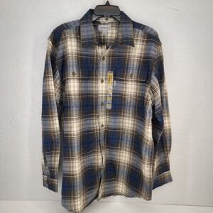 Carhartt Large | Blue Brown Plaid Original Fit Cotton‎ Flannel Work Shirt